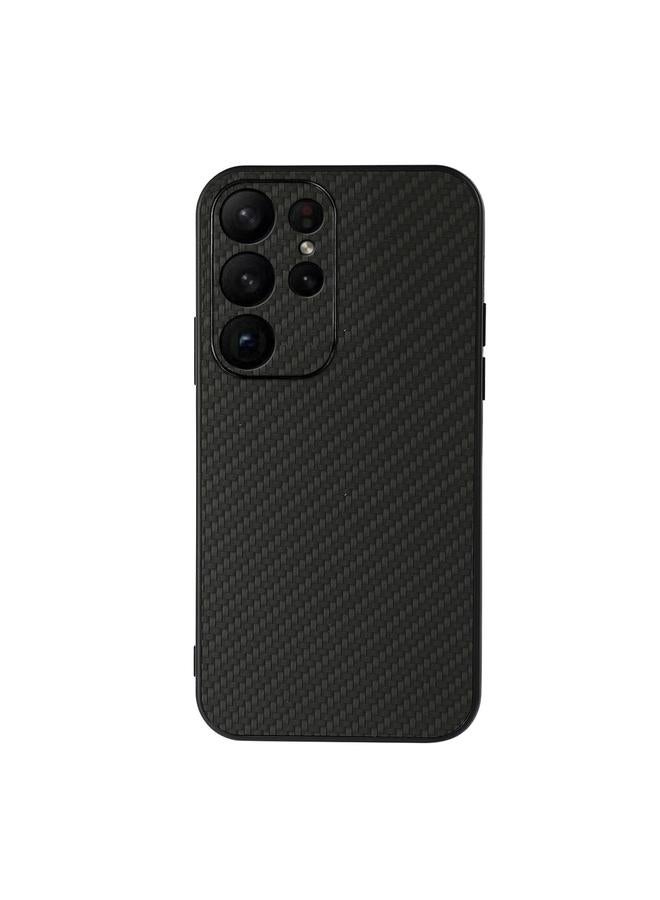 اس-توب جراب لهاتف Samsung Galaxy S23 Ultra 5G بفتحة دقيقة من ألياف الكربون وملمس PU - Image 1
