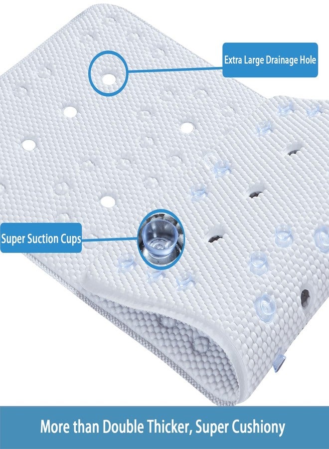 Webos Bathtub Mat Non Slip: Soft Safety Foam Bath Mat for Tub Suitable for Families Extra Large 17 X 36Inch with Drain Holes and Suction Cups Massage Tub & Shower Mat for Bathroom (White) - Image 4