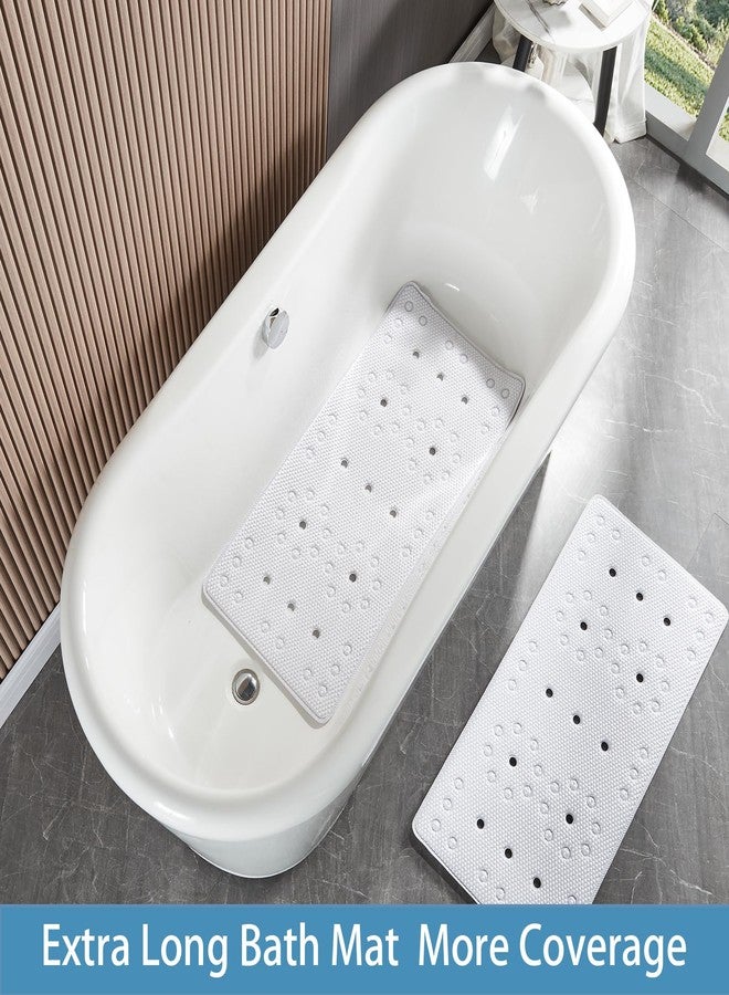 Webos Bathtub Mat Non Slip: Soft Safety Foam Bath Mat for Tub Suitable for Families Extra Large 17 X 36Inch with Drain Holes and Suction Cups Massage Tub & Shower Mat for Bathroom (White) - Image 5