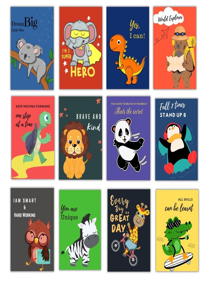 EKDALI Kids Room Wall Posters - Set of 12 | Motivational & Positive Affirmation Quotes for Children | Study Room, Classroom & Nursery Wall Decor | A5 Size 6x9 inches | Bright Multicolor Prints - Image 1