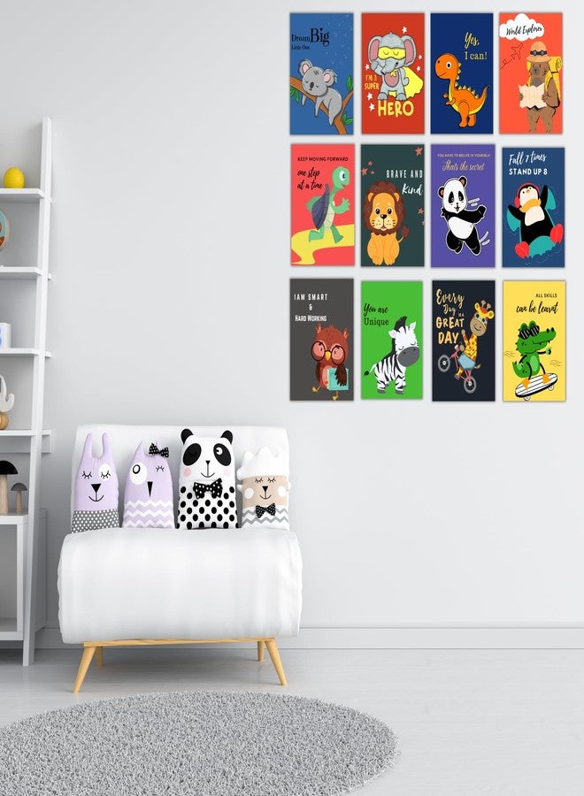 EKDALI Kids Room Wall Posters - Set of 12 | Motivational & Positive Affirmation Quotes for Children | Study Room, Classroom & Nursery Wall Decor | A5 Size 6x9 inches | Bright Multicolor Prints - Image 3