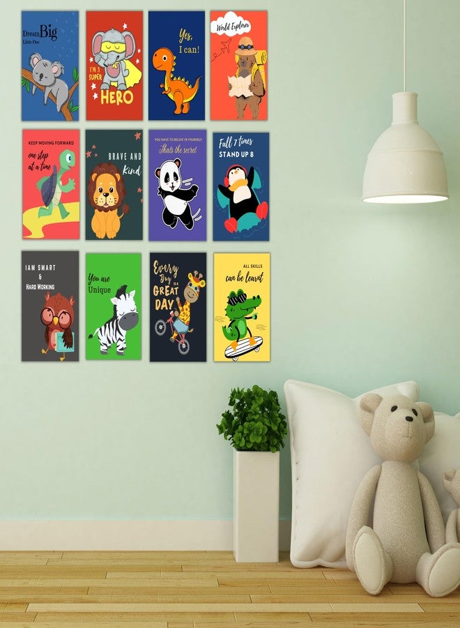 EKDALI Kids Room Wall Posters - Set of 12 | Motivational & Positive Affirmation Quotes for Children | Study Room, Classroom & Nursery Wall Decor | A5 Size 6x9 inches | Bright Multicolor Prints - Image 2