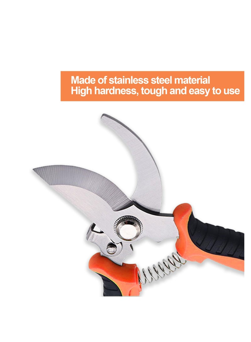 SYOSI Pruning Shears, Curved Blade Gardening Hand Pruner Pruning Shear, Garden Secateurs Stainless Steel, Professional Pruning Scissors with Spring-Loaded Grip Handles, for Plants, Hedges, and Flowers  - Image 4