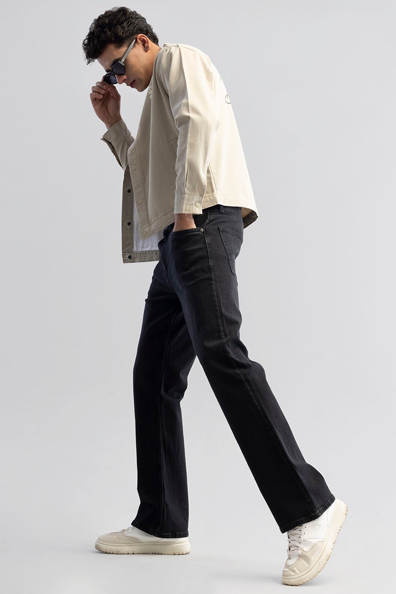 SNITCH RetroRipple Jet Black Bootcut Jeans - Image 5