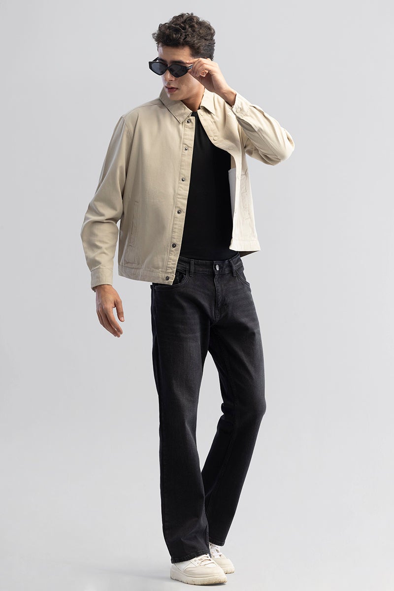 SNITCH RetroRipple Jet Black Bootcut Jeans - Image 1