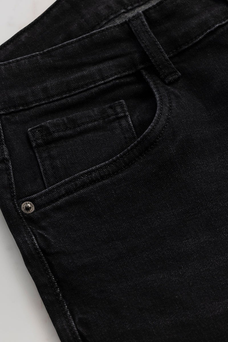 SNITCH RetroRipple Jet Black Bootcut Jeans - Image 3