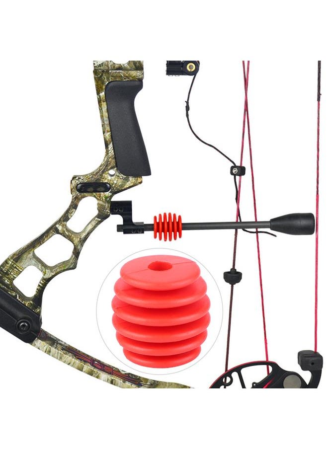 Compound Bow Stabilizer Rubber Damping String Shock Absorber Accessory (Red)