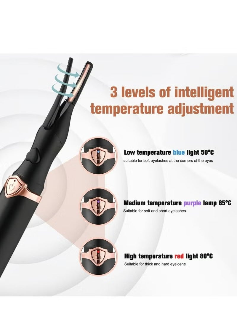 Generic Heated Eyelash Curler, Mini Electric Eyelash Curler, Portable Makeup Electric Eyelash Curling, USB Rechargeable Finalize Eyelash Tool Beauty Tools for Women (Black)  - Image 4