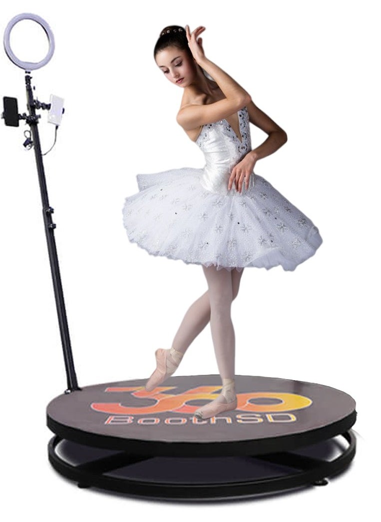 Generic - 360 Photo Booth Machine for Parties with 2 People to Stand Software APP Control 360 Video Camera Booth Selfie Platform Spin 360 Automatic Slow Motion - Image 1