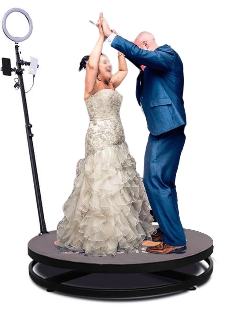 Generic - 360 Photo Booth Machine for Parties with 2 People to Stand Software APP Control 360 Video Camera Booth Selfie Platform Spin 360 Automatic Slow Motion - Image 1
