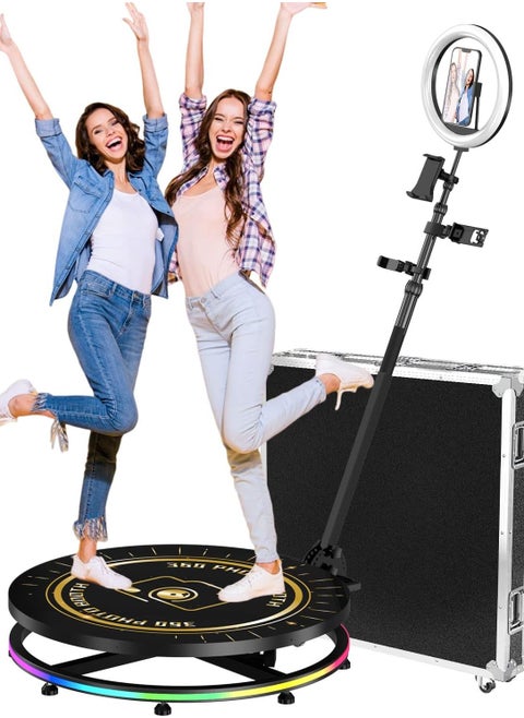360 Photo Booth Machine for Parties with 2 People to Stand Software APP Control 360 Video Camera Booth Selfie Platform Spin 360 Automatic Slow Motion