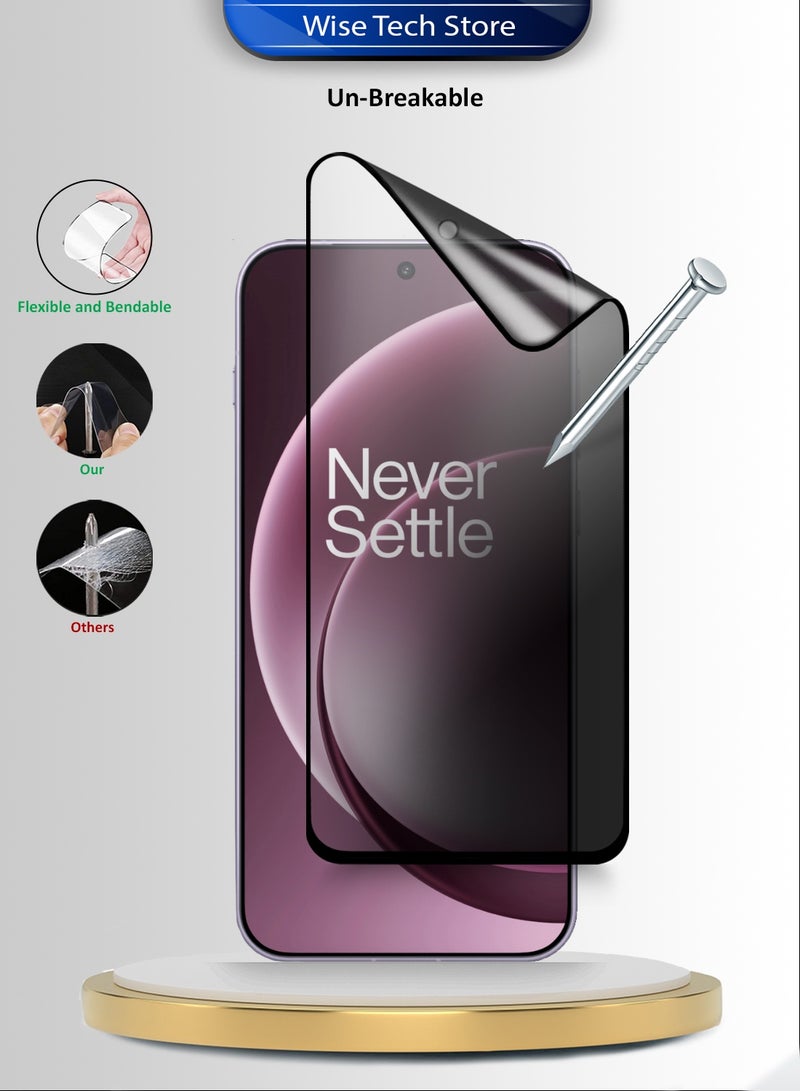 Wtech OnePlus 15 5G 2025 Premium Nano Ceramic Privacy Full Glue Full Cover Matte Flexible Screen Protector (MSCNMP) - Clear/Black - Image 3