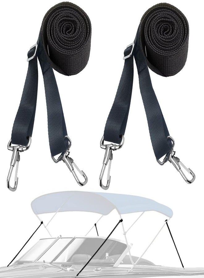 RUSON 2 Pack Adjustable Bimini Boat Top Straps w/Double End Snap Hook, Heavy Duty Boat Canopy Straps 28"-60" Marine Webbing Nylon Bimini Boat Top Strap Boat Awning Hardware - Image 1