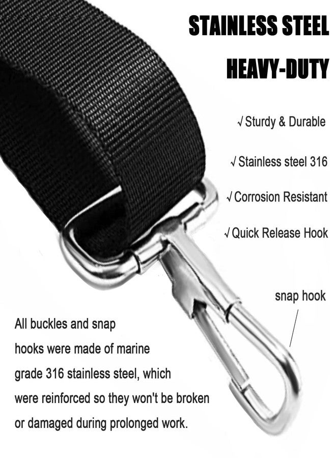 RUSON 2 Pack Adjustable Bimini Boat Top Straps w/Double End Snap Hook, Heavy Duty Boat Canopy Straps 28"-60" Marine Webbing Nylon Bimini Boat Top Strap Boat Awning Hardware - Image 3