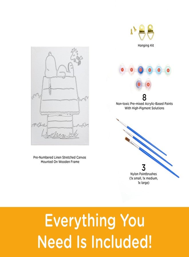 AQUARIUS Peanuts Snoopy Art by Numbers Mini - 8.5 x 11 in - Peanuts Themed Paint by Number for Adults & Kids - DIY Color by Number Paint Kit for Beginner - Officially Licensed - Image 3