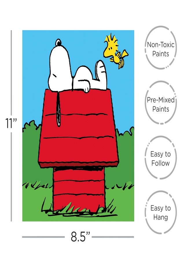 AQUARIUS Peanuts Snoopy Art by Numbers Mini - 8.5 x 11 in - Peanuts Themed Paint by Number for Adults & Kids - DIY Color by Number Paint Kit for Beginner - Officially Licensed - Image 2