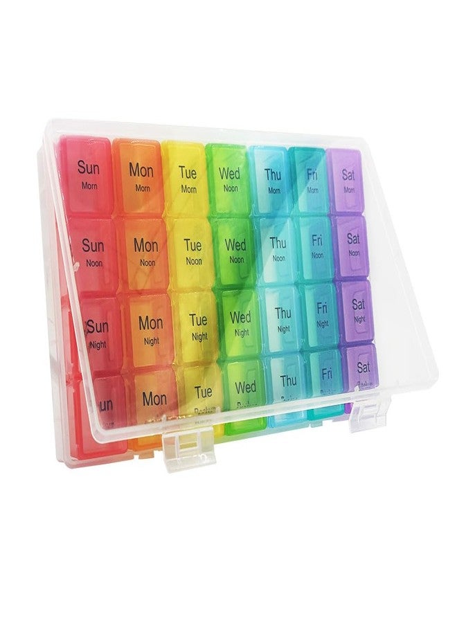 SHUNCHG Large 7 Day Weekly Pill Organizer,4 Times a Day with Moisture-Proof Design,Portable Pill Box with Double Protection, Travel Pill Case for Vitamins and Medications - Image 1
