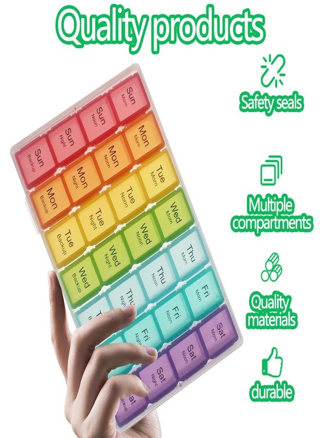 SHUNCHG Large 7 Day Weekly Pill Organizer,4 Times a Day with Moisture-Proof Design,Portable Pill Box with Double Protection, Travel Pill Case for Vitamins and Medications - Image 5