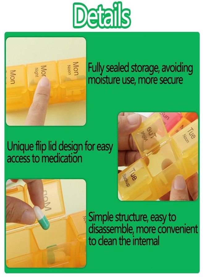 SHUNCHG Large 7 Day Weekly Pill Organizer,4 Times a Day with Moisture-Proof Design,Portable Pill Box with Double Protection, Travel Pill Case for Vitamins and Medications - Image 4