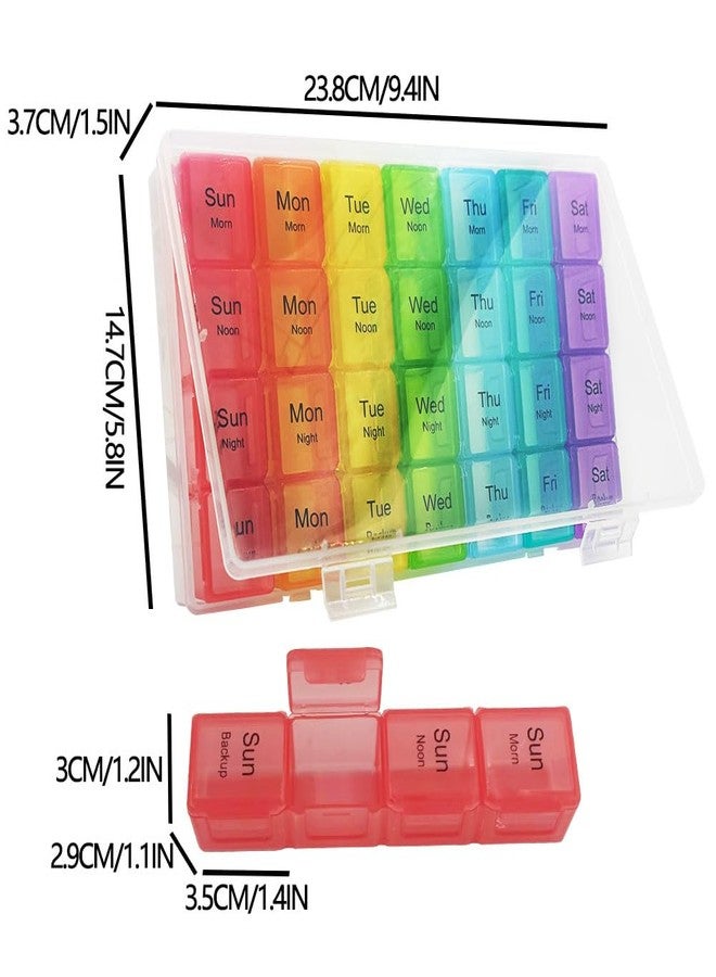 SHUNCHG Large 7 Day Weekly Pill Organizer,4 Times a Day with Moisture-Proof Design,Portable Pill Box with Double Protection, Travel Pill Case for Vitamins and Medications - Image 2
