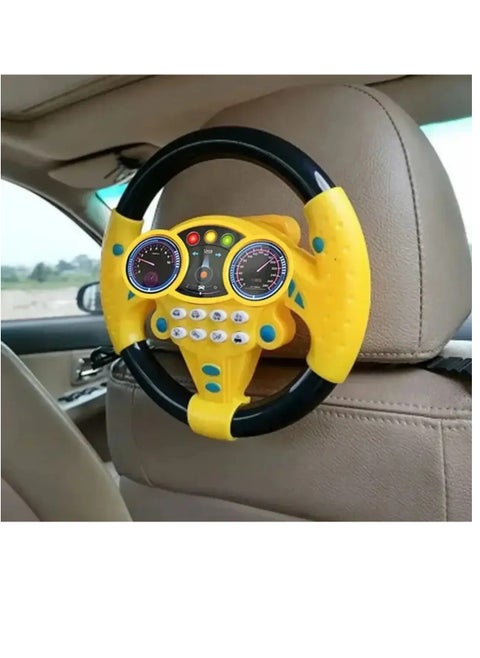 Steering Wheel Simulator Musical Toy Yellow