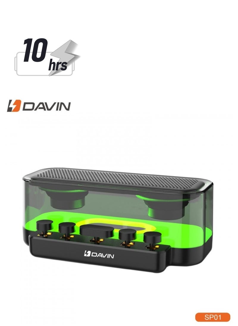 Davin Speaker SP01 Colorful Bluetooth Sound Rechargeable Outdoor Karaoke Speaker with RGB Light  - Image 1