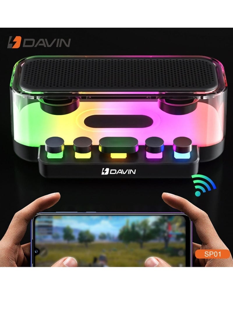 Davin Speaker SP01 Colorful Bluetooth Sound Rechargeable Outdoor Karaoke Speaker with RGB Light  - Image 3