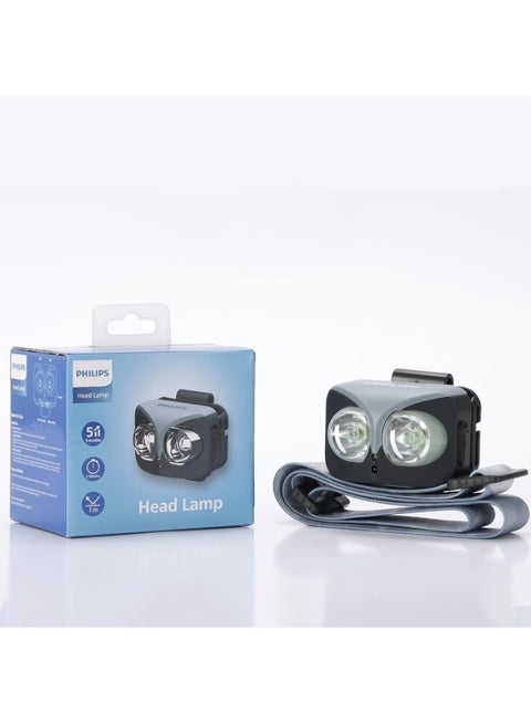 5W Rechargeable LED Headlamp | 450 Lumens Brightness | 1000mAh Battery | Hands-Free Smart Gesture Control | 140° Adjustable Tilt | Comfortable Headband | Splash-Proof Type-C Charging | Headlight for Camping, Hiking, Fishing & Cycling black
