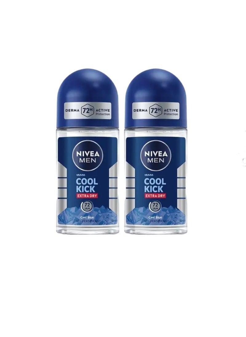 نيفيا للرجال رول اون كول كيك إكسترا دراي 72 ساعة 50 مل (عبوة من قطعتين) - Image 1