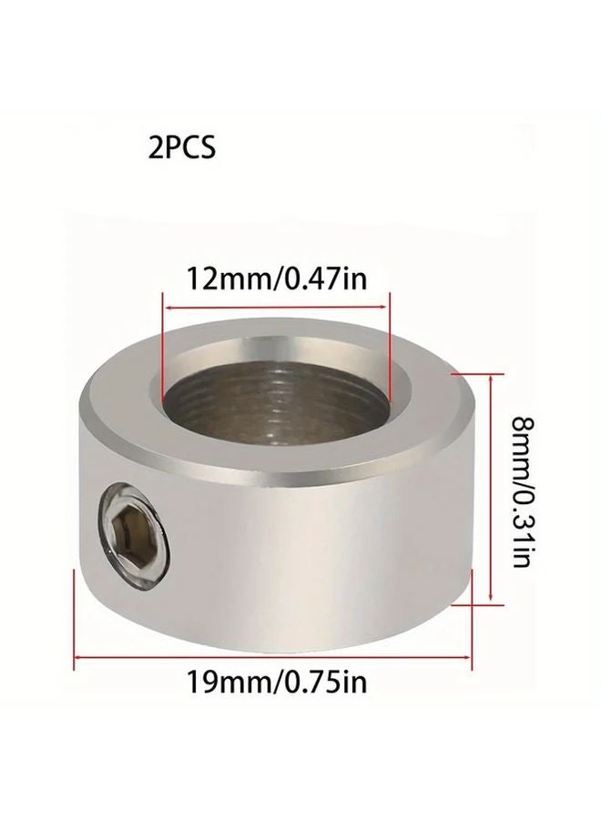 2 Pcs 12mm Drill Bit Limit Rings 7 Size Metal Positioning Rings Precision Depth Fixer - Image 1