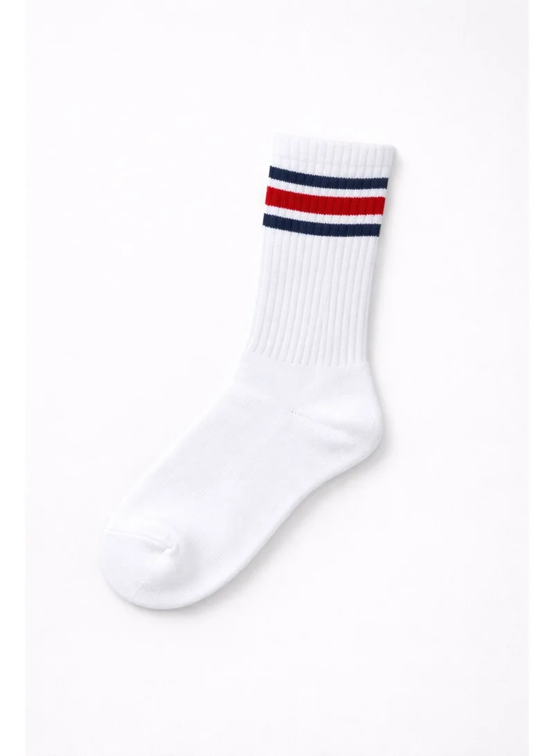 Victor And Jane Pack Of 3 Boys 3 Pairs Cotton rich ribbed Red/Navy Tipped Crew Length Sports Socks for Men | Best Price UAE