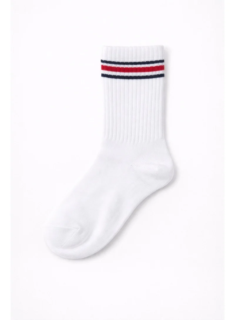 Victor And Jane Pack Of 3 Boys 3 Pairs Cotton rich ribbed Red/Navy Tipped Crew Length Sports Socks for Men | Best Price UAE