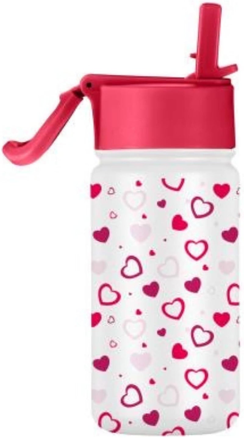 Water Bottle for Kids | Kids Water Bottle, Sipper Bottle for Kids, Thermosteel Kids Bottle, Stainless Steel Water Bottle for Kids, Straw Bottle for Kids, Hearts - Image 1