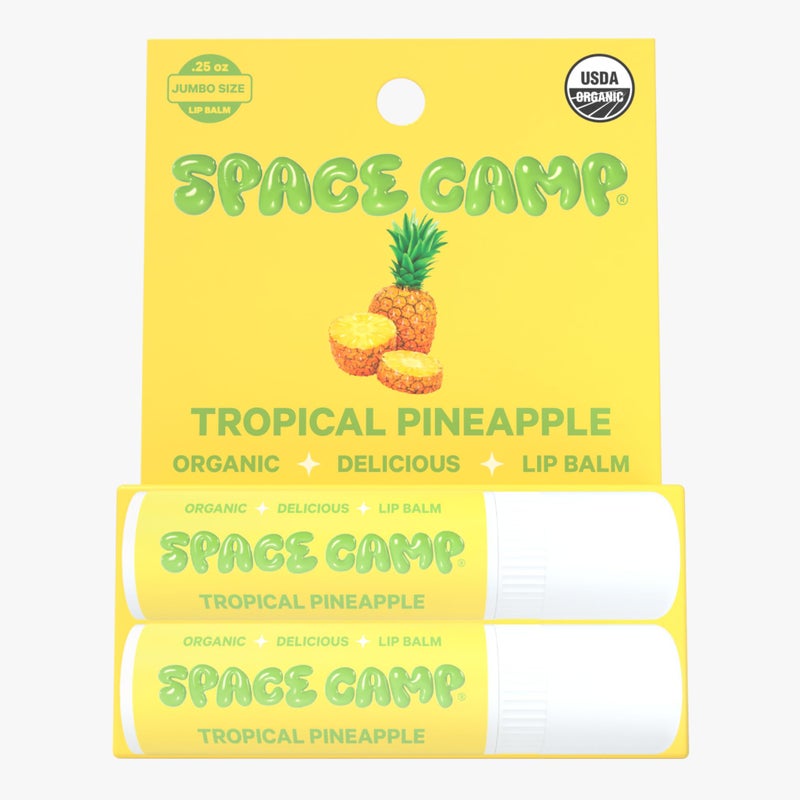 Space Camp Wellness Jumbo Lip Balm - Tropical Pineapple Organic Flavored Balm (2 Pack) - Image 2