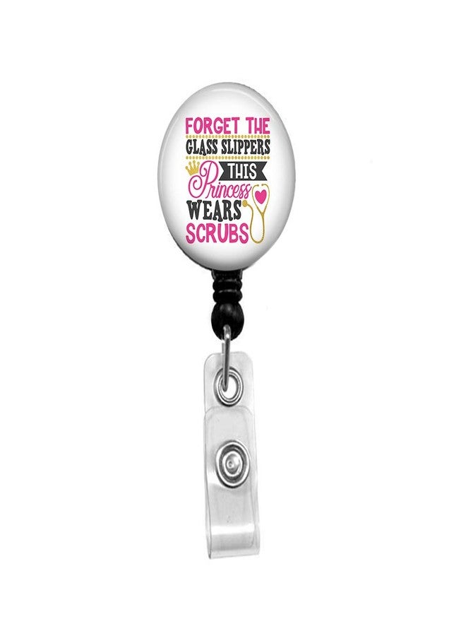 ZaneGear This Princess Wears Scrubs Retractable Badge Reel with Alligator Clip, Name Nurse ID Card Badge Holder Reel, Decorative Custom Badge Holder - Image 2