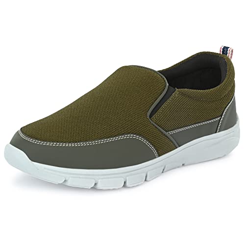 Centrino Running Shoes for Men | Lightweight Breathable Mesh Sneakers | Comfortable Cushioned Walking & Workout Shoes | Casual Fashion Sports Footwear (6712) Olive - Image 1
