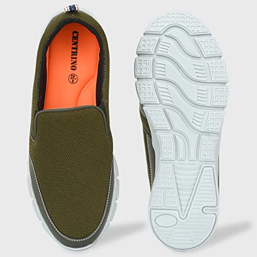 Centrino Running Shoes for Men | Lightweight Breathable Mesh Sneakers | Comfortable Cushioned Walking & Workout Shoes | Casual Fashion Sports Footwear (6712) Olive - Image 4