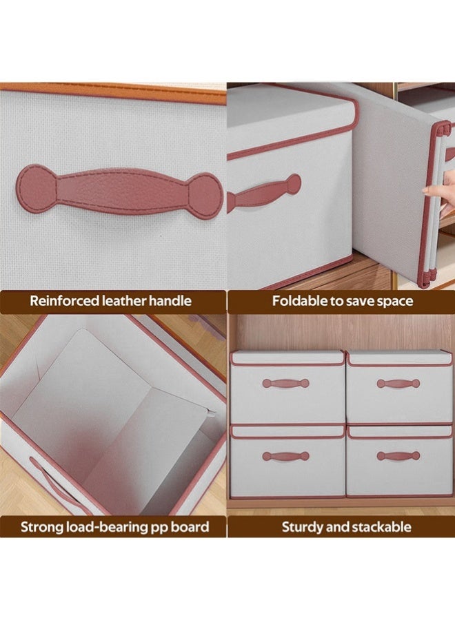 1/2/3PCS Storage Box Clothes Organisers,Foldable Storage Basket with Handle Decorative Storage Boxes with Lids  for Organizing Toys, Clothes, Office - Image 4