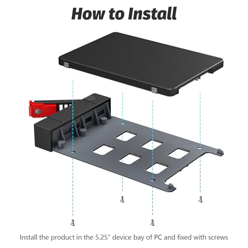 READYXIO 4 Bay SATA HDD & SSD Hot Swap Cage, 4 Bay Hard Drive Dock for 5.25” Enclosure - Image 3