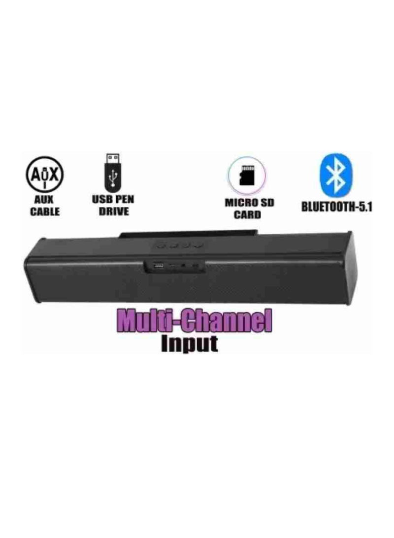 Portable bluetooth speaker soundbar 16watt 8w x2 speaker 16 W Bluetooth Soundbar  (Black, Blue, Red, 2.0 Channel) - Image 2