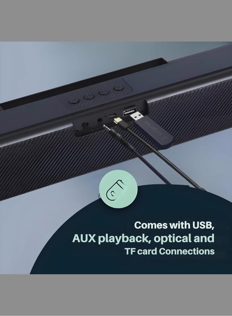 Portable bluetooth speaker soundbar 16watt 8w x2 speaker 16 W Bluetooth Soundbar  (Black, Blue, Red, 2.0 Channel) - Image 3