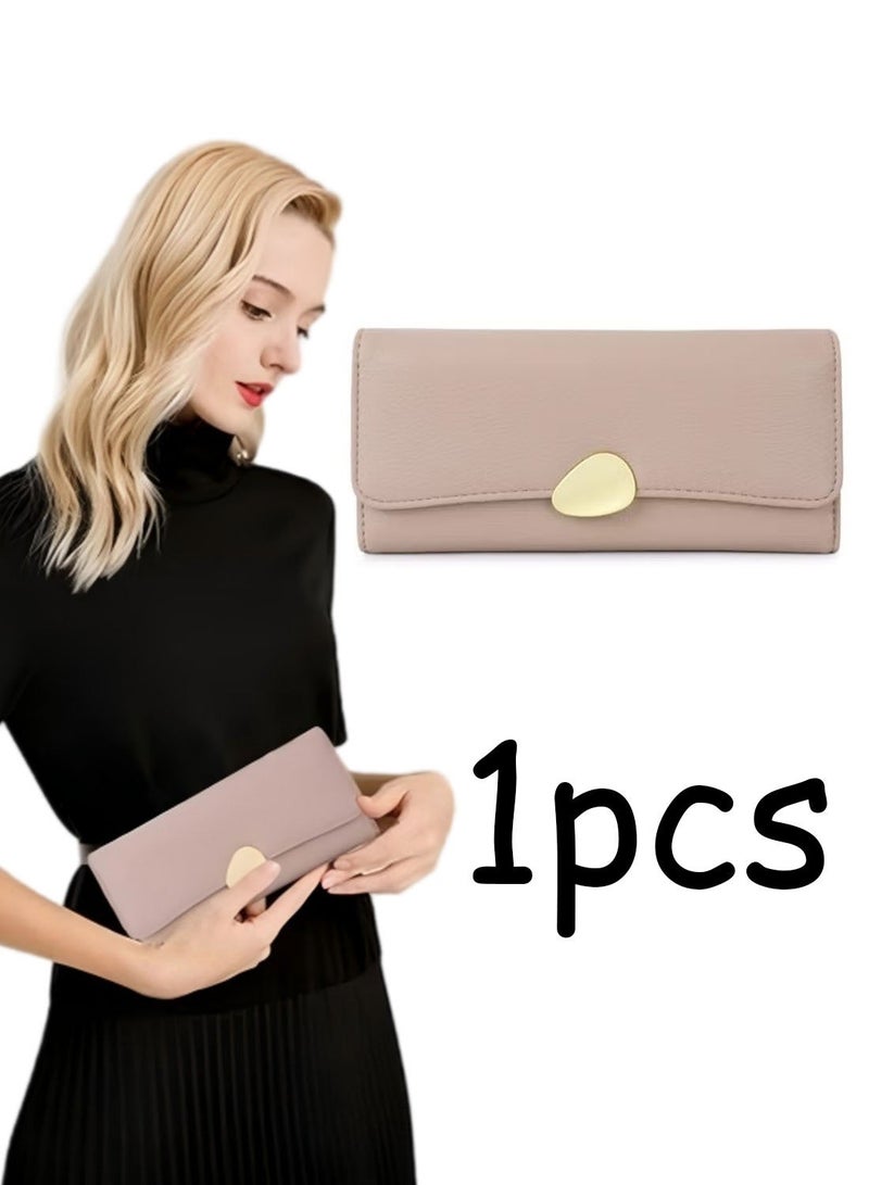 Trifold Wallet Women, Clutch Wallet with PU Leather Zip Pocket Large Capacity Ideal Accessory for Gifts, Everyday Life and Business Occasions（pink） - Image 1
