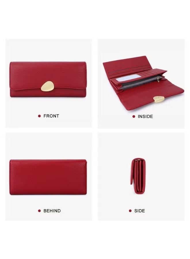Trifold Wallet Women, Clutch Wallet with PU Leather Zip Pocket Large Capacity Ideal Accessory for Gifts, Everyday Life and Business Occasions（pink） - Image 3