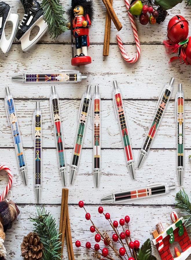 Jetec 30 Set Christmas Nutcracker Gifts Included Nutcracker Ballpoint Pens Soldier and King Retractable Pen with Have a Nutty Christmas Card for Xmas Party Favor - Image 4