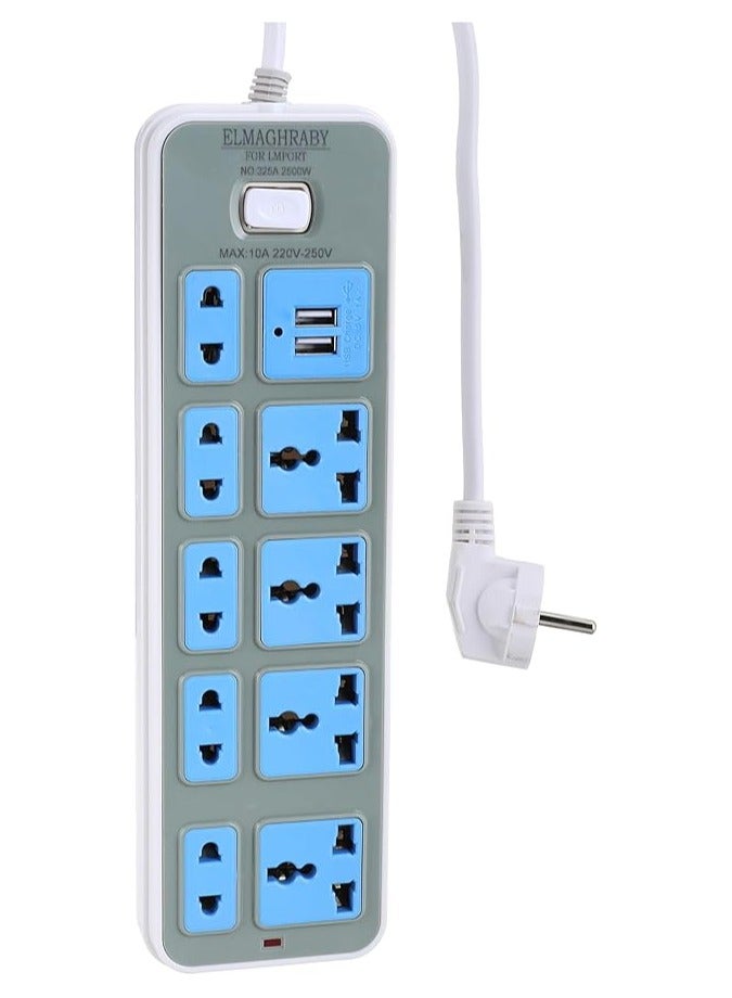 Electricity joint- 2500watt 10a/240v, dual usb ports 5v 2.1a - Image 1