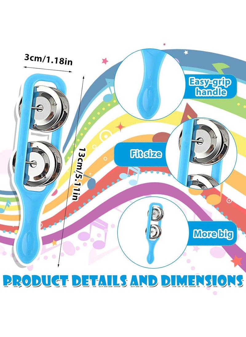 6 Pieces Cymbals for Kids Bulk Tambourine Cymbals with Plastic Handles Jingle Stick Shaker Rattle Colorful Rattle Musical Instruments Party Noise Makers for Kids Party Supplies  - Image 4
