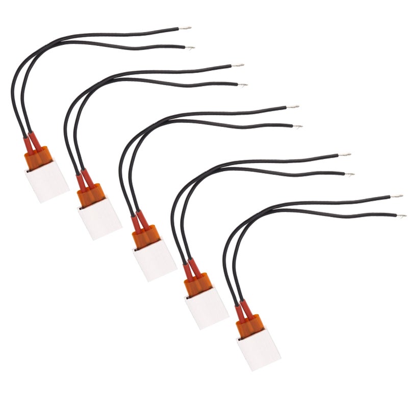 5Pcs PTC Heater Plate Ceramic Thermostatic Aluminum PTC Heating Element 70℃ Black Cable 12V - Image 5