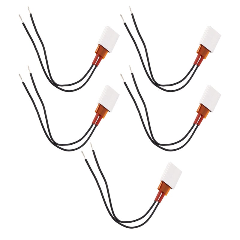 5Pcs PTC Heater Plate Ceramic Thermostatic Aluminum PTC Heating Element 70℃ Black Cable 12V - Image 1