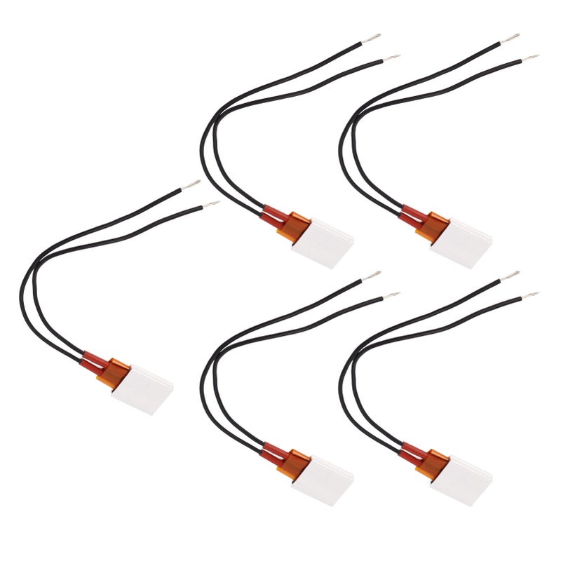 5Pcs PTC Heater Plate Ceramic Thermostatic Aluminum PTC Heating Element 70℃ Black Cable 12V - Image 2