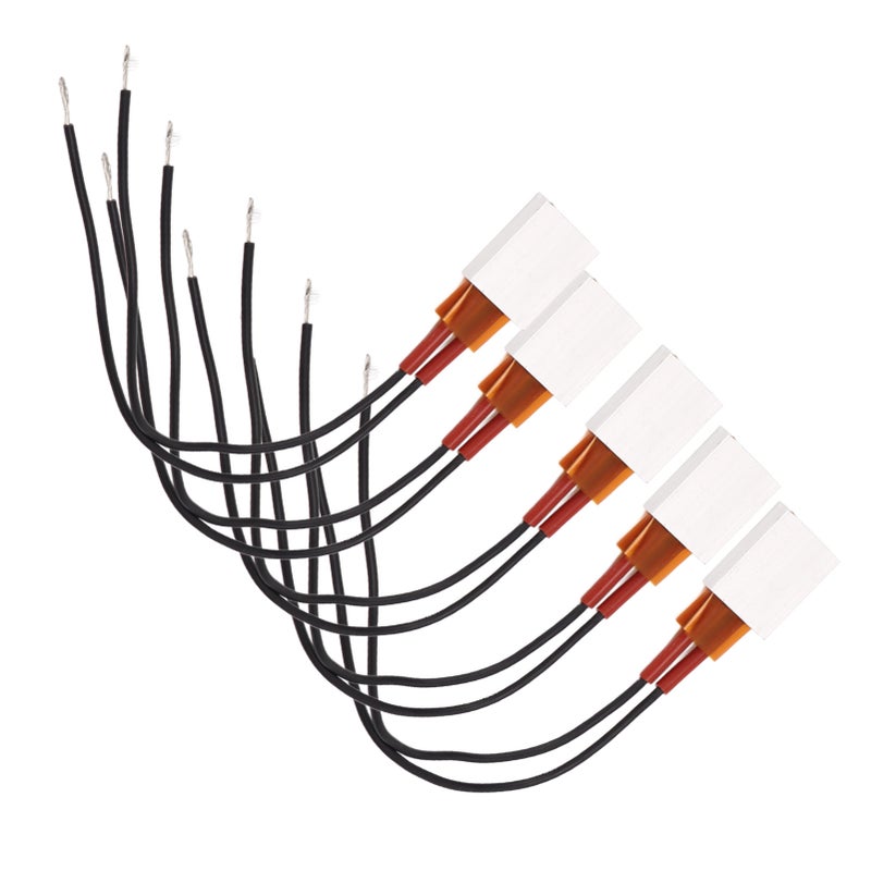 5Pcs PTC Heater Plate Ceramic Thermostatic Aluminum PTC Heating Element 70℃ Black Cable 12V - Image 3